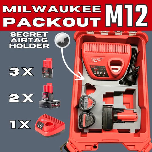 Milwaukee Packout Tray Organiser - Batteries + Charger