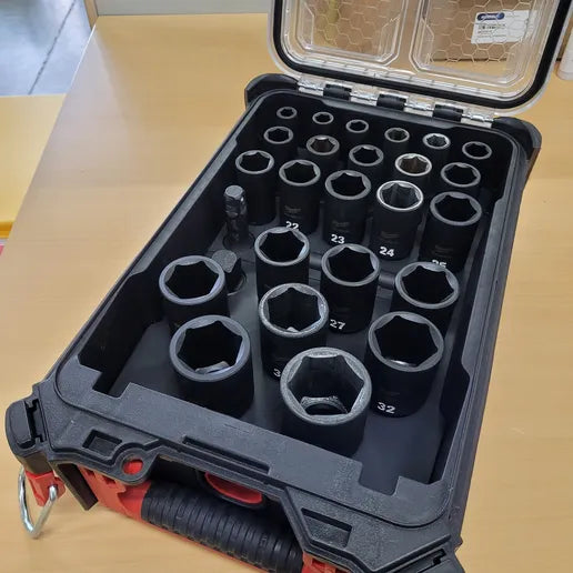 Milwaukee Packout Tray Organiser - Metric Socket Holder 10mm-36mm 1/2"