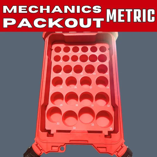 Milwaukee Packout Tray Organiser - Metric Socket Holder 8mm-36mm 1/2"