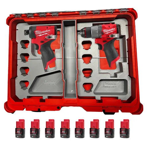 Milwaukee Packout Tray Organiser - M12 Drill + M12 Impact + Battery Storage
