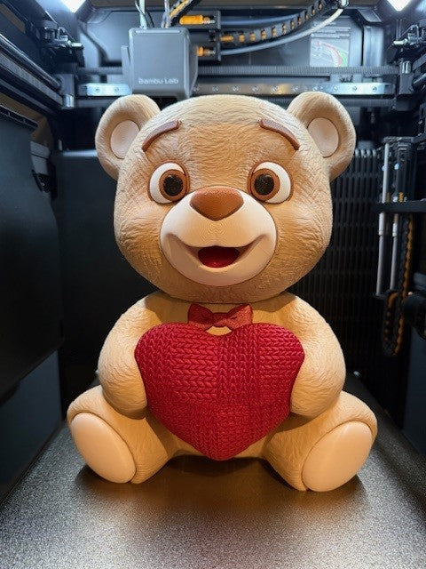 Patchwork Heart Bear - Valentines Gift - 3D Printed
